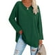 thumbnail image 5 of Blusa informal para mujer color sólido hombros caídos cuello en V suave manga larga camiseta de gran tamaño cómoda para uso diario ANGGREK  Otros, 5 of 6