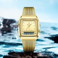 thumbnail image 5 of Business Casual Waterproof Quartz Watch with Digital LED Display, Stainless Steel Mesh Band, Multifunctional Time, Alarm, Stopwatch, 30M Water Resistance B, 5 of 9