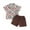 Brown, variant on Odeerbi Toddler Boys Girls 2 Piece Hawaiian Outfits Beach Tropical Print Shirts Short Sets Summer Clothes Child Casual Short Sleeve Tops Lapel Collar Botton Printed Shirt Sets Brown