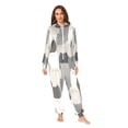 thumbnail image 2 of FORMRS Onesies Pajama for Adults Unisex Hoodie Winter Jumpsuit One Piece Sleepwear, Sizes S-2XL, Gray Cute Cats, 2 of 7