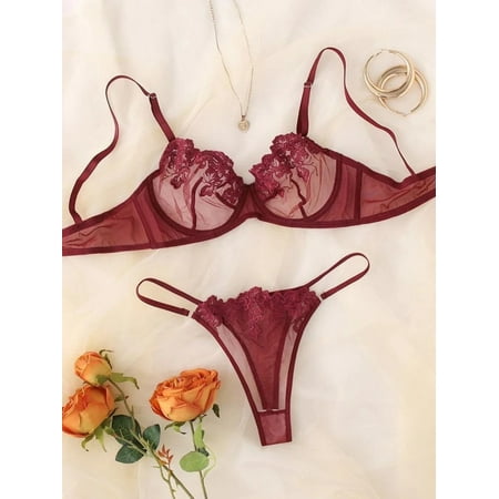 

Burgundy Lingerie Set