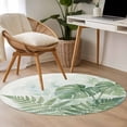 thumbnail image 4 of Round Rugs 3.3Ft, Summer Botanical Round Area Rug Washable Indoor Throw Carpet, Green Palm Leaves Tropical Plant Soft Non Slip Circle Rug for Laundry Room Patio Home Decor Aesthetic, 4 of 8