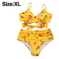 thumbnail image 2 of Women Two Piece Scoop Neck Bikini Crop Top High Cut Swimsuit Sporty High Waisted Bathing Suit with Bottoms, 2 of 5