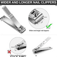 thumbnail image 4 of Toenail Clippers Straight Edge Stainless Steel Nail for Men Women Thick Nails, 6PCS, 4 of 5