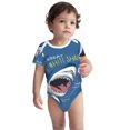 thumbnail image 3 of Daiia Great White Shark Printed Unisex-Baby Short Sleeve Onesies Bodysuits Baby Climbing Clothes Soft and Comfortable Romper with Expandable Shoulder Design-3 Months, 3 of 8