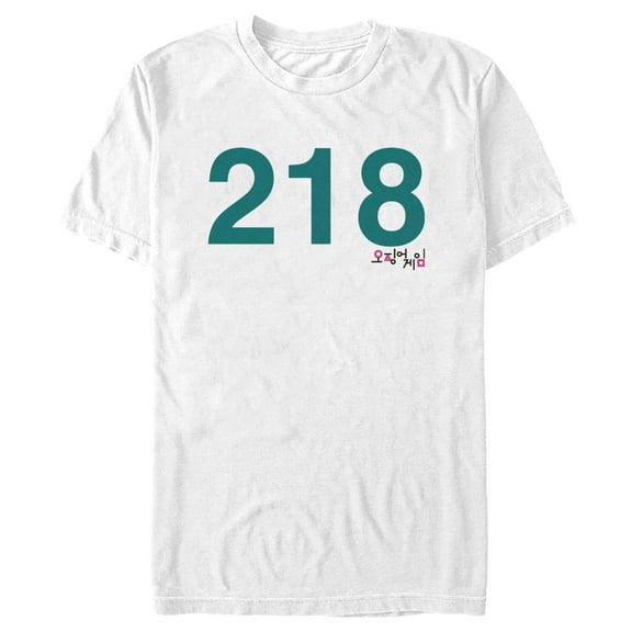 Men's Squid Game Player 218 Graphic Tee White 2X Large