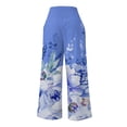 thumbnail image 5 of Yuwull Wide Leg Linen Pants for Women Summer Boho Pants Casual Loose Beach Pants for Women Floral Print Palazzo Pants for Women Dressy Flowy Pants, 5 of 5