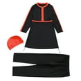 thumbnail image 4 of Toddler Girl Swimsuit Girl's Full Coverage Long Sleeve Swim Shirt and Swim Pants with Hat Toddler Girl Bathing Suit Red 8-9 Years, 4 of 8