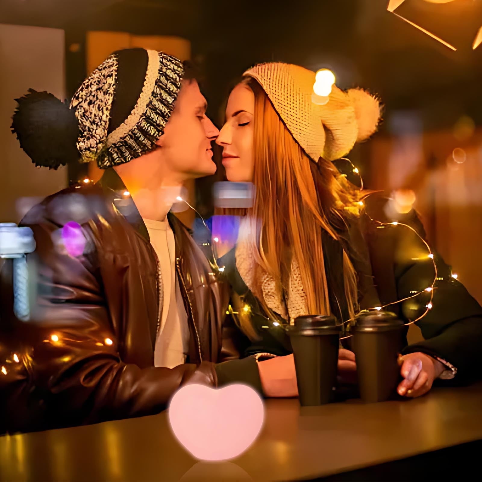 Stijggn Led Night Lights for Bedroom Christmas Ornaments Heart Shaped Night Light, Cute Lamp, USB Rechargeable Bedside Lamp for Home Decoration