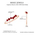 thumbnail image 6 of Rosec Jewels Minimal Half Eternity Ring with Ruby and Diamond for Women (AAA Quality), 10K Rose Gold, US 11.00, 6 of 7