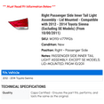 thumbnail image 2 of Right Passenger Side Inner Tail Light Assembly - Lid Mounted - Compatible with 2012 - 2014 Toyota Sienna (Excluding SE Models) (From 10/00/2011) 2013, 2 of 2