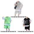 thumbnail image 4 of Jumpingount Ropa deportiva de moda con letras para niños, jersey de manga corta, conjuntos de ropa estampada, ropa informal de algodón para conjuntos de ropa Verde ciento setenta, 4 of 6