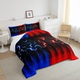 thumbnail image 4 of Geometric Honeycomb Comforter Set Twin Neon Blue Red Black Striped Bedding Set Adult,Abstract Gradient Ombre Comforter Set Geometry Beehive Hexagon Bed Set 2Pcs, 4 of 7