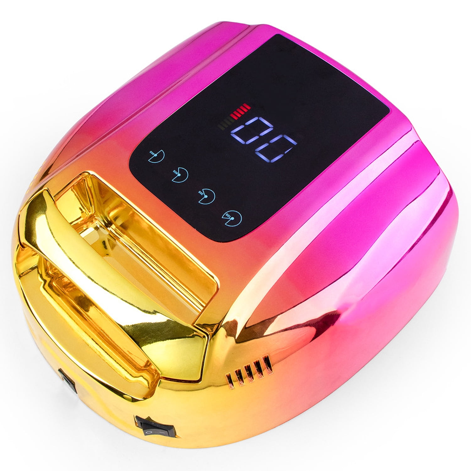 Cordless UV LED Nail Lamp 96W Rechargeable Nail Dryer with Removable Stainless Steel Bottom Auto Sensor 4 Timer Quick Dry All Nail Gel Polish Professional Curing Lamp for Home & Salon DIY Manicure