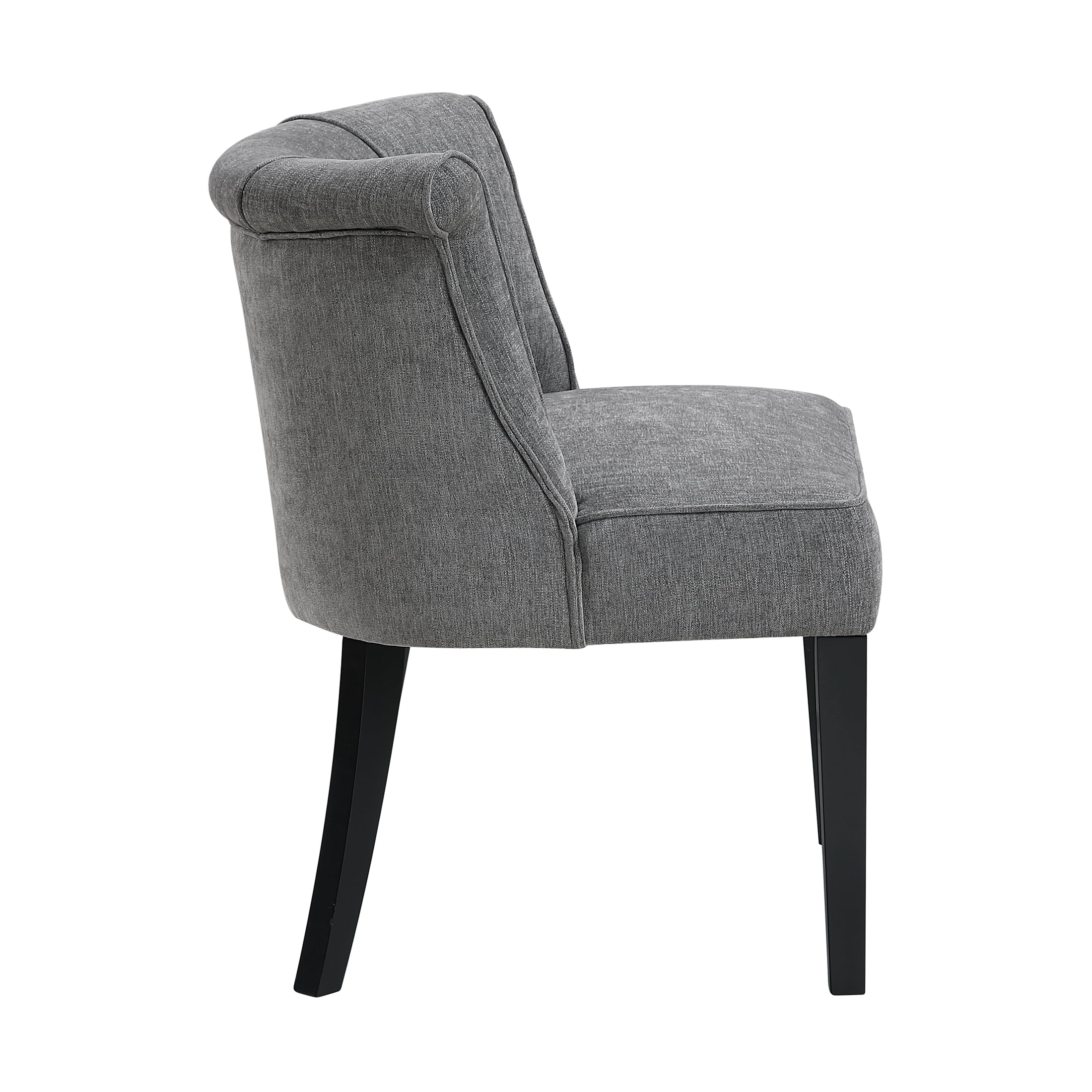 OakvillePark Orelune Textured Fabric Scrolled Back Accent Chair, Charcoal