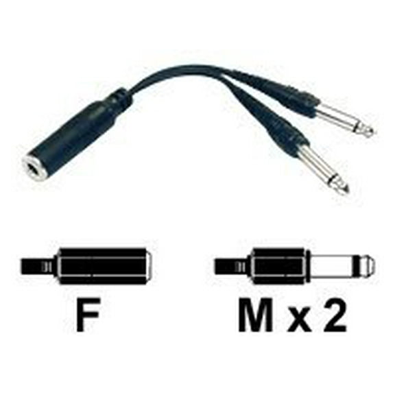 Hosa YPP-106 Y Cable 1/4 in TSF to Dual 1/4 in TS