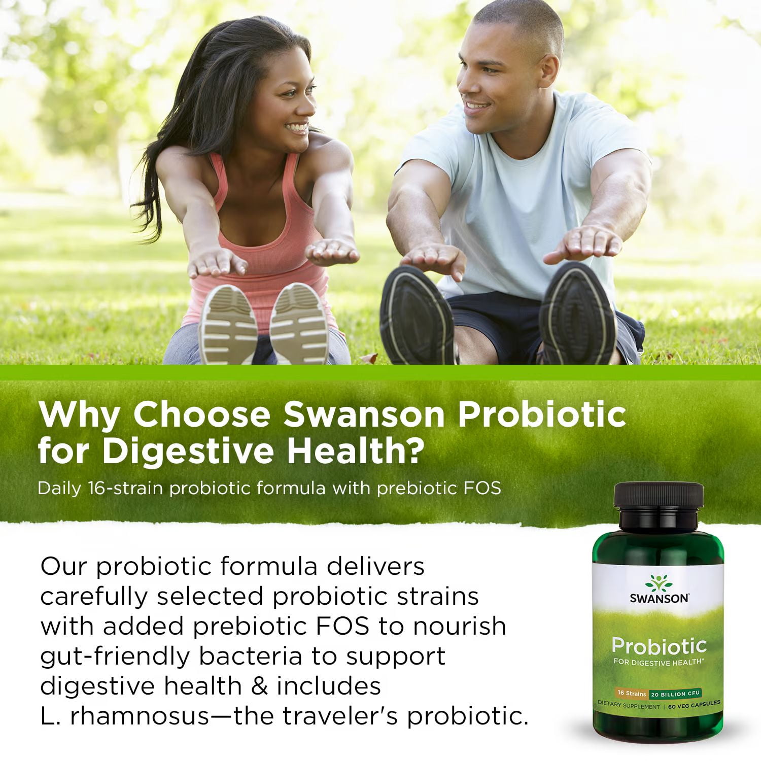Swanson Probiotic for Digestive Health 20 Billion Cfu 60 Veg Caps 3 Pack