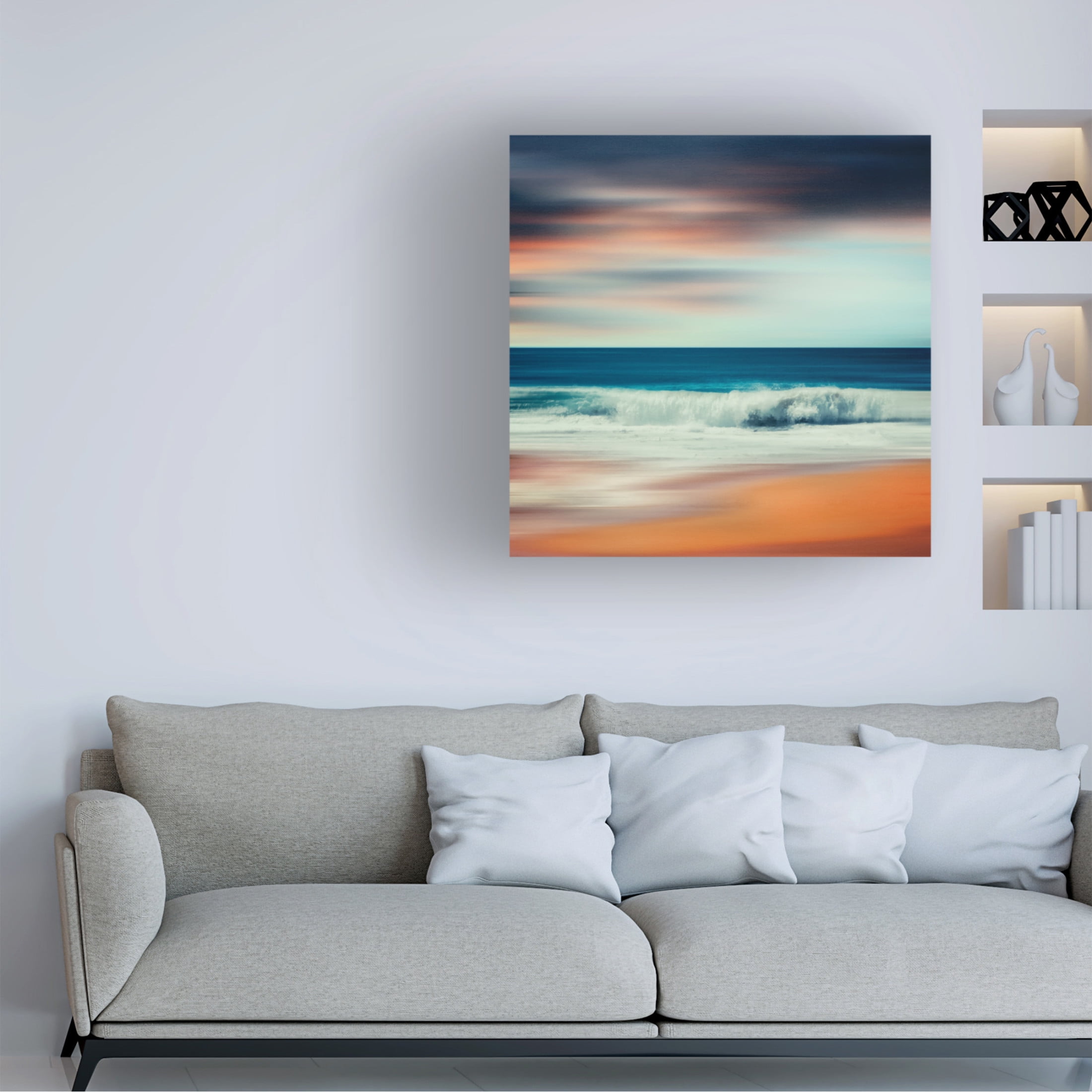 Canvas Wall Art - Dirk Wüstenhagen 'Wave After Wave' Wall Art for Living Room, Bedroom, or Office Décor by Trademark Fine Art - 14 x 14 Inches