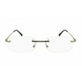 thumbnail image 2 of EYE ZOOM 2 Pack Unisex Rimless Metal Frame Reading Glasses with Case for Men and Women (Silver +2.00), 2 of 5