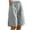 Gray, variant on CHGBMOK Womens Casual Linen Shorts Button Elastic Waisted Lounge Shorts Summer Solid Loose Shorts with Pockets