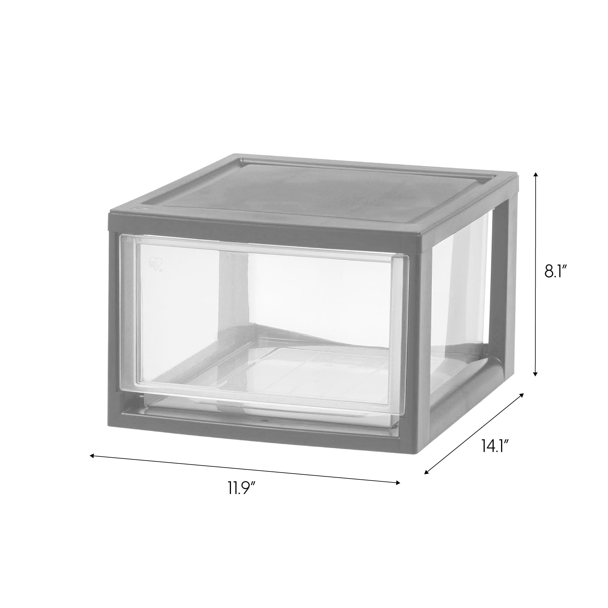 IRIS 14 Qt Medium Plastic Drawers, Under Bed Storage Bins, Stackable, Modular