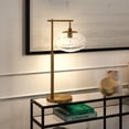 thumbnail image 5 of Evelyn&Zoe Blume 25" Tall Arc Table Lamp with Glass Shade in Brushed Brass/Seeded, 5 of 7