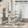thumbnail image 5 of cbehtwi Height Adjustable Kids Study Desk & Chair Set – Ergonomic Tilt Desktop with Storage Drawer & Bookshelf, 5 of 9