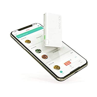 Memo Box Mini Bluetooth Electronic Pill Organizer and APP, Visual Audio Smart Pill Reminder Alarm, Automatic Medication Records Tracking and Family Meds (Best Family Tracking App 2019)