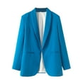 thumbnail image 2 of Bxsruta Jacket for Women, Women's Long Sleeve Stretch Suit Jacket with Chest Pocket, 2 of 6
