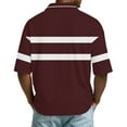 thumbnail image 4 of Dresfit Mens Polo Shirts Waffle Knit Short Sleeve Golf Shirts 2026 Summer Loose Striped T Shirts Collared Big and Tall Button Down Business Tops 2XL, 4 of 6