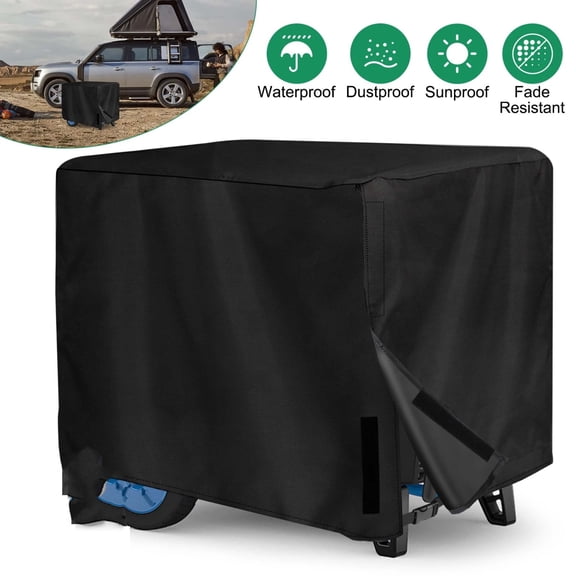 FFORCE 210D Universal Generator Cover Heavy Duty Waterproof 38x28x30" for 5500-15000W | All-Season Protection Against Rain Dust Snow with Adjustable Straps