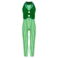 thumbnail image 4 of TiaoBug Kids Girls Christmas Candy Cane Sequined Dance Jumpsuits Gymnastics Dance Performance Unitard Green 14, 4 of 7