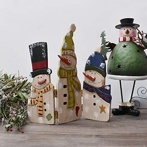 Wood Snowman Table Top Decoration from Traditional Winter Christmas Theme Three Snowmen Mini Ornaments Real Wood Holiday Decoration Home Xmas Decor
