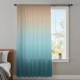 thumbnail image 4 of Navy Blue Brown Ombre Sheer Curtains 45 Inches Long, Teal Gradient Color Modern Abstract Light Filering Curtains, Breathable Simi Curtain Privacy Drapes for Kitchen Bathroom Small Window Treatment, 4 of 9