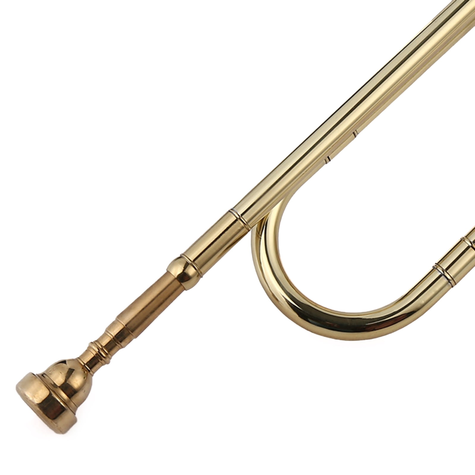 UNTERING Kid Big Strides Spanish Brass Trumpet B Tone Adjusting Bells Mouth Instrument Thickened Brass Tube Bugle with Mouthpiece