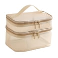 thumbnail image 3 of Neceser de viaje Fernando Organizador de cosméticos para baño bolsa de maquillaje Beige, 3 of 8