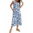 thumbnail image 4 of Fantaslook Long Tank Dresses for Women Summer Sleeveless Button Down Dress Casual Loose Beach Vacation Sundress, 4 of 8