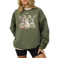 thumbnail image 6 of Camo 3 Easter Bunnies Sweatshirt for Women Teens & Kids Spring Family Matching Pullover Army Green Sweatshirt Adult X-Large, 6 of 7