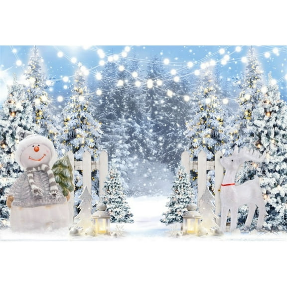 Winter Forest Snow Christmas Background Pine Mountain Natural Scery Xmas Tree Baby Portrait Photography Backdrop Photo Studio