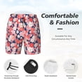 thumbnail image 5 of Sigee Japanese Cherry Blossoms Print Mens Swim Trunks with Compression Liner Quick Dry Swim Stretch Beach Shorts with Pockets,S-3XL, 5 of 7