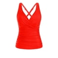 thumbnail image 5 of Fewfanhot Women's Tankini Swimsuits Underwire Tankini Top Twist V Neck Push Up Swim Top Ruched Bathing Suit Tops Only, 5 of 5