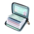 thumbnail image 6 of Card Holder with 20 Slots, PU Leather Accordion Wallet, Zipper Around, RFID Blocking, Slim Travel Card Case for Men & Women - Coffee, 6 of 7