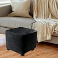 thumbnail image 1 of Dustproof Footrest Foot Stool Slipcover with Elastic Bottom Ottoman Cover Black, 1 of 8