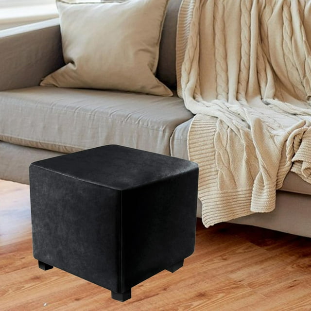 Housse de Repose-Pieds Anti-Poussière avec Fond Élastique Noir