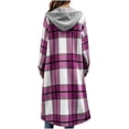 thumbnail image 6 of SYwaren Women's Plaid Jacket Lapel Zip-Up Long Sleeve Irregular Plaid Tweed Woolen Cardigan with Chest Pocket Outerwear Top, 6 of 8