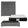 thumbnail image 1 of Box Base Cama Matrimonial+Cabecera Blend Gris Oscuro+Colchon Restonic Legan, 1 of 7