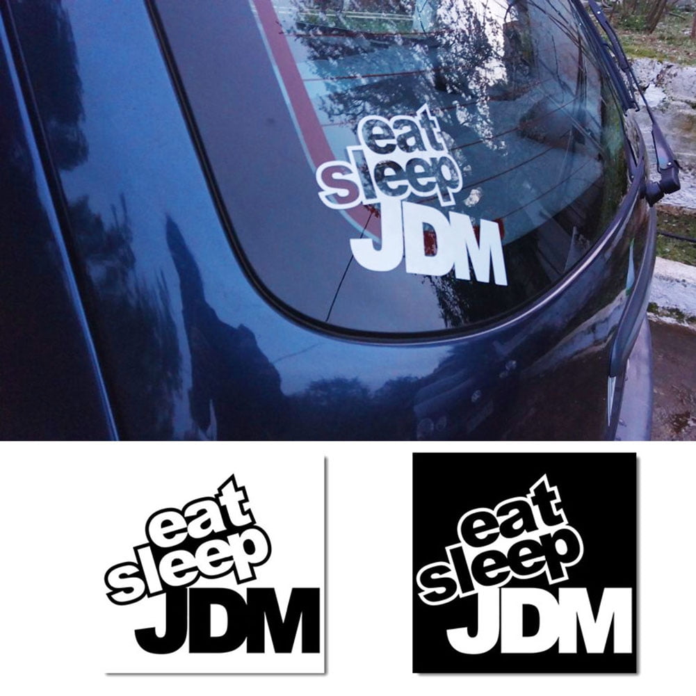 XWQ Eat Sleep JDM Pattern Funny Humor Auto Styling Decal Car Window