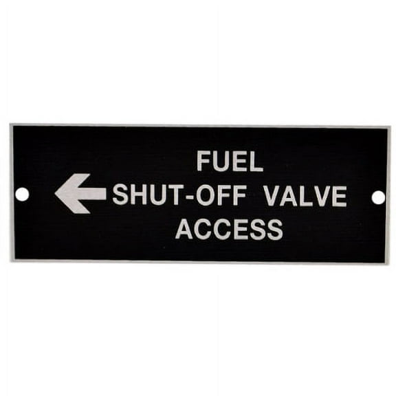 Malibu Boat Fuel Shut-Off Plate Label | Gas 4 x 1 1/2 Inch