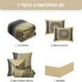 thumbnail image 5 of Nanshing Prince 7 Piece Elegant Medallion Comforter Set, Navy Gold, King, 5 of 9