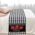 thumbnail image 3 of Bed Runner Scarf for Twin Size Bed, Merry Christmas Beds Scarf Throws for Foot of Bedding, Red Xmas Balls Snowflake Black Plaid Decorative Beds Runners for Bedroom Guestroom, 71"x20", 3 of 8